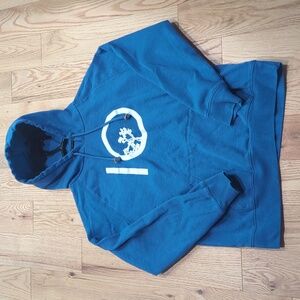 Tentree. Blue Logoed Pullover Hoodie. Size Medium.